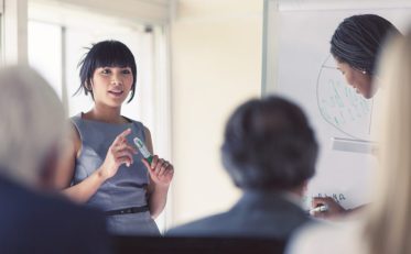 Businesswoman giving a presentation